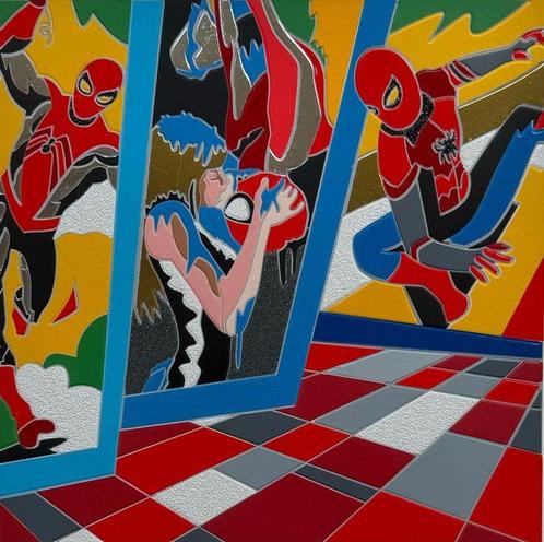 Ugo Nespolo (1941) - Spidermans kiss, Antiek en Kunst, Antiek | Overige Antiek