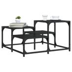 vidaXL Salontafel 68x68x40 cm bewerkt hout zwart, Huis en Inrichting, Tafels | Salontafels, Verzenden, Nieuw