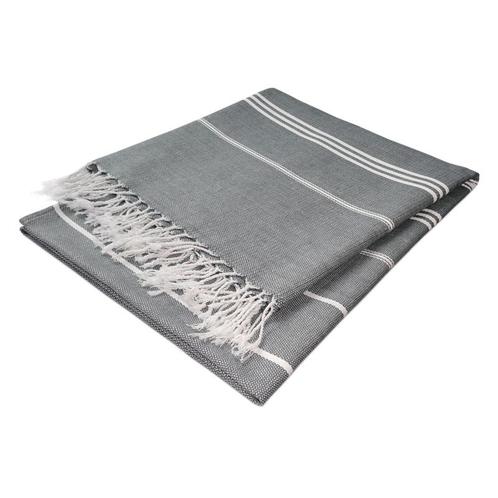 Hammam Badlaken Black 90x165cm 100% Katoen - Treb WS, Huis en Inrichting, Badkamer | Badtextiel en Accessoires, Handdoek, Overige kleuren
