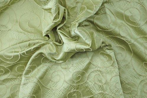 SanLeucio1789 - Léda - soie | vert délicat - Textile - 300, Antiek en Kunst, Antiek | Tapijten, Tafelkleden en Textiel