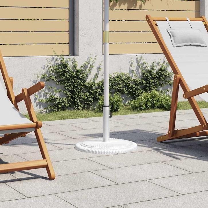 vidaXL Parasolvoet 45x45x30 cm gietijzer wit, Tuin en Terras, Parasols, Nieuw, Verzenden