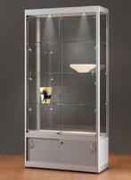 *TIP*  Luxe vitrinekast aluminium 100 cm met onderkast en d, Ophalen of Verzenden