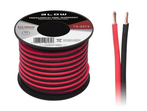 2 x 2.50 mm zwart/rood op rol 10 meter 2-aderige kabel, Bricolage & Construction, Électricité & Câbles, Envoi
