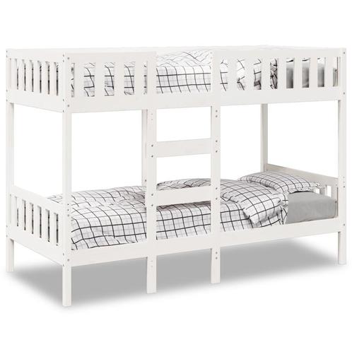 vidaXL Stapelbed massief grenenhout wit 90x200 cm, Huis en Inrichting, Slaapkamer | Bedden, Nieuw, Verzenden