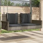 vidaXL Schommelbank met kussens 119x56x48 cm poly rattan, Verzenden