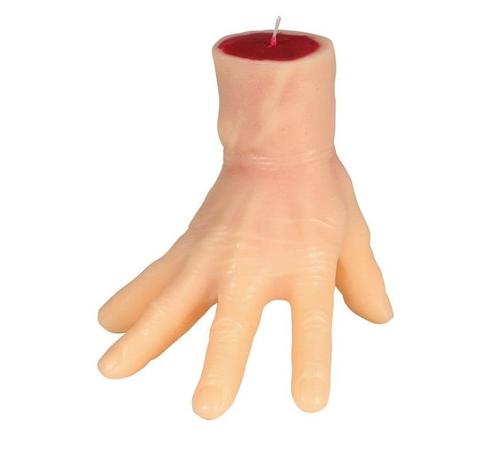 Halloween Bloederige Hand Kaars 15cm, Hobby en Vrije tijd, Feestartikelen, Nieuw, Verzenden