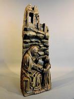 sculptuur, Retabelstuk Anna - Maria, 16e eeuw - 51 cm - Eik, Antiek en Kunst