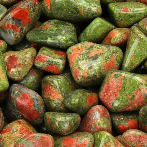 3KG! - AAA Kwaliteit - Unakiet - Getrommelde stenen- 3 kg, Verzamelen, Mineralen en Fossielen