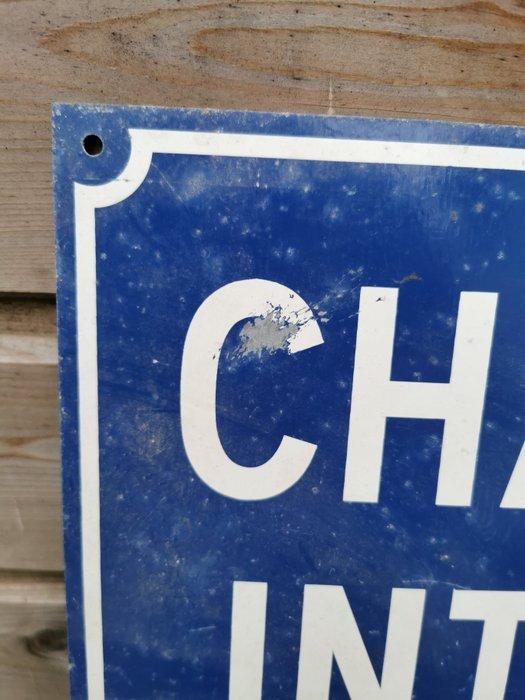 Panneau de signalisation - CHANTIER INTERDIT AU PUBLIC -, Antiquités & Art, Antiquités | Assiettes décoratives & Carrelages