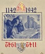 België 1942 - Orval blok met MEERVOUDIGE CURIOSITEIT :, Postzegels en Munten, Gestempeld