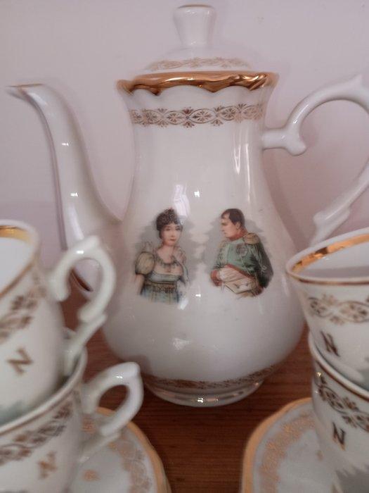 Koffieservies voor 4 - Porselein - Mokkaservice Napoleon, Antiek en Kunst, Antiek | Meubels | Tafels
