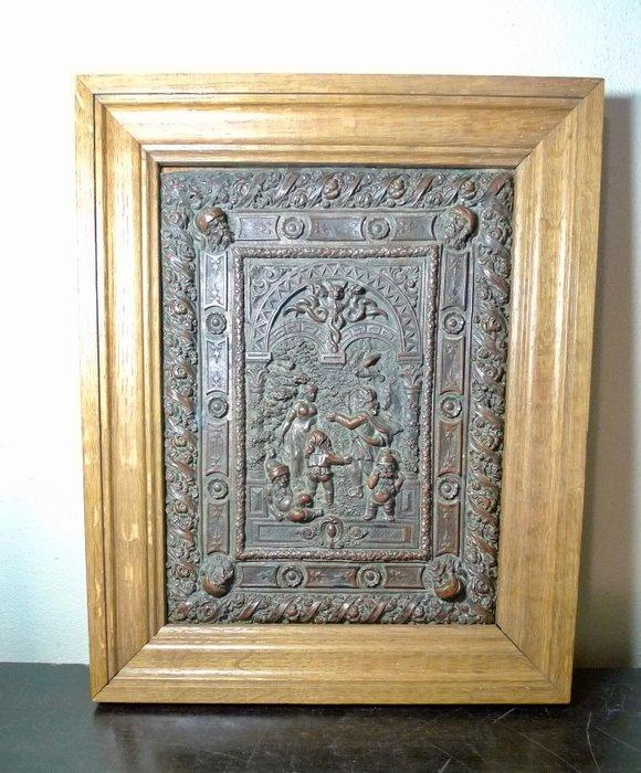 Paneel - Legering - 19e eeuw sneeuwwitje, Antiek en Kunst, Antiek | Keramiek en Aardewerk