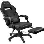 tectake Racing bureaustoel Comodo met voetsteun - zwart/zwar, Verzenden, Nieuw