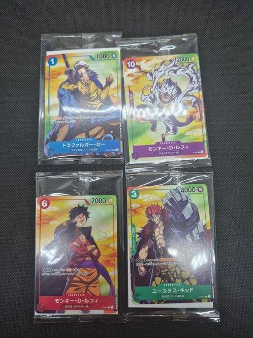 Bandai - 4 Card - One Piece - Luffy Gear 5 Trafalgar Law, Hobby en Vrije tijd, Verzamelkaartspellen | Overige