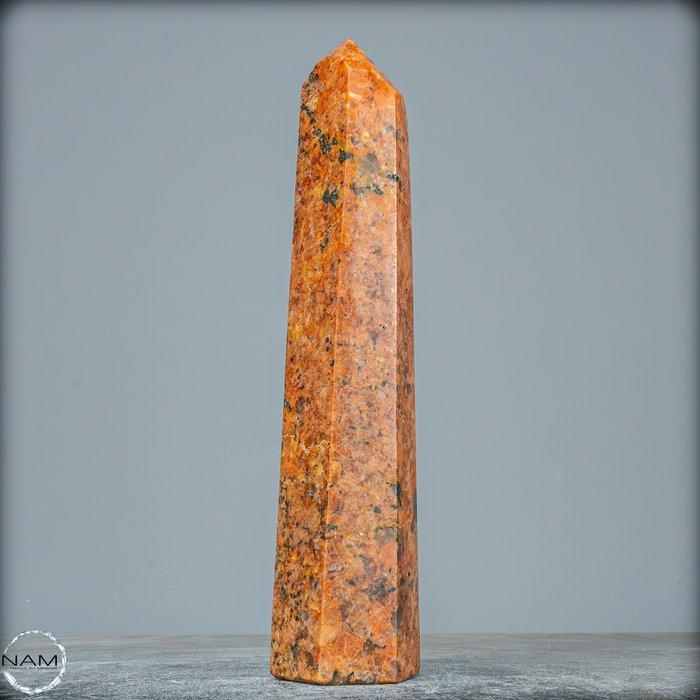 Natuurlijke granaat in veldspaat-matrix met perzik-maanglas, Antiek en Kunst, Curiosa en Brocante