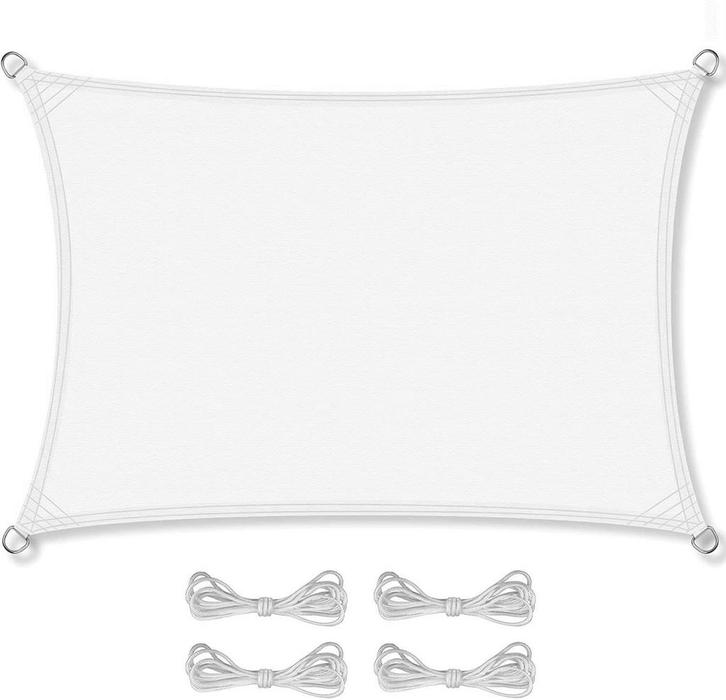 Rechthoekig Schaduwdoek 3x4m Wit | Retour Deal 40%, Tuin en Terras, Schaduwdoeken, Nieuw, Verzenden