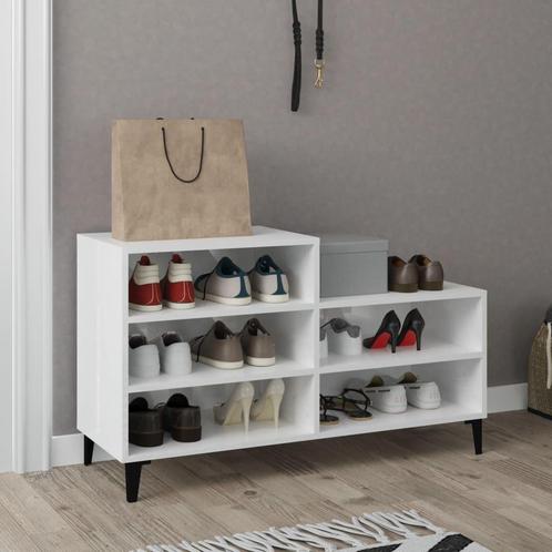 vidaXL Schoenenkast 102x36x60 cm bewerkt hout hoogglans wit, Huis en Inrichting, Kasten | Schoenenkasten, Nieuw, Verzenden