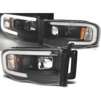 PHARES POUR DODGE RAM 02-06 TUBE LED NOIR, Autos : Pièces & Accessoires, Verzenden