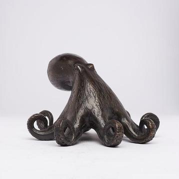 sculptuur, Sculpture Octopus - Bronze - 14 cm - Brons