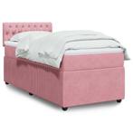 vidaXL Boxspring met matras fluweel roze 80x200 cm, Verzenden, Nieuw