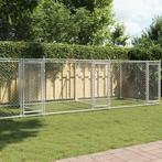 vidaXL Cage pour chien avec portes gris 8x2x1,5 m acier, Animaux & Accessoires, Maisons pour chiens, Neuf, Verzenden