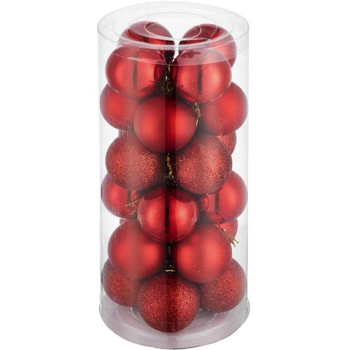 24 kerstballen onbreekbaar rood - rood, Divers, Noël, Envoi