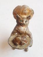 Sculpture, Chat cuisinier - 6 cm - Bronze de Vienne peint à
