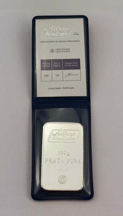 100 gram - Zilver .999 - Albino Moutinho - Verzegeld en met, Postzegels en Munten, Edelmetalen en Baren