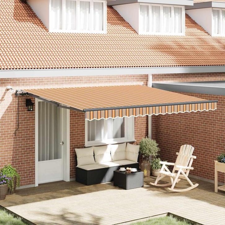 vidaXL Zonneschermstof met Multikleur 400 × 350 cm Polyester, Tuin en Terras, Zonneschermen, Nieuw, Verzenden