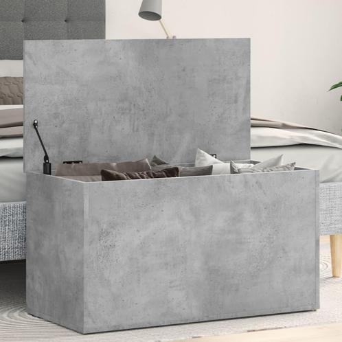 vidaXL Opbergkist 84x42x46 cm bewerkt hout betongrijs, Huis en Inrichting, Kasten | Overige, Nieuw, Verzenden