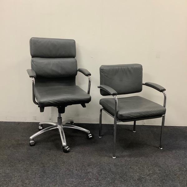 Complete set Mobilex Italy design bureaustoel en, Huis en Inrichting, Bureaustoelen, Bureaustoel, Grijs, Gebruikt, Ergonomisch