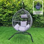 Hangstoel Egg chair - Grijs - Max: 150 kg, Tuin en Terras, Tuinstoelen, Nieuw, Rotan, Verzenden