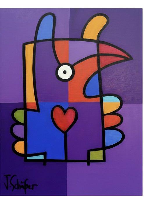 Jacqueline Schäfer (1971) - Strange birds 1 & 2, Antiek en Kunst, Kunst | Schilderijen | Modern