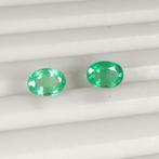 Zonder Minimumprijs - 2 pcs Groen Smaragd - 2.15 ct -, Nieuw