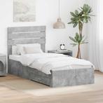 vidaXL Bedframe Beton Grijs en Zilver 70 x 190 cm Bewerkt, Verzenden