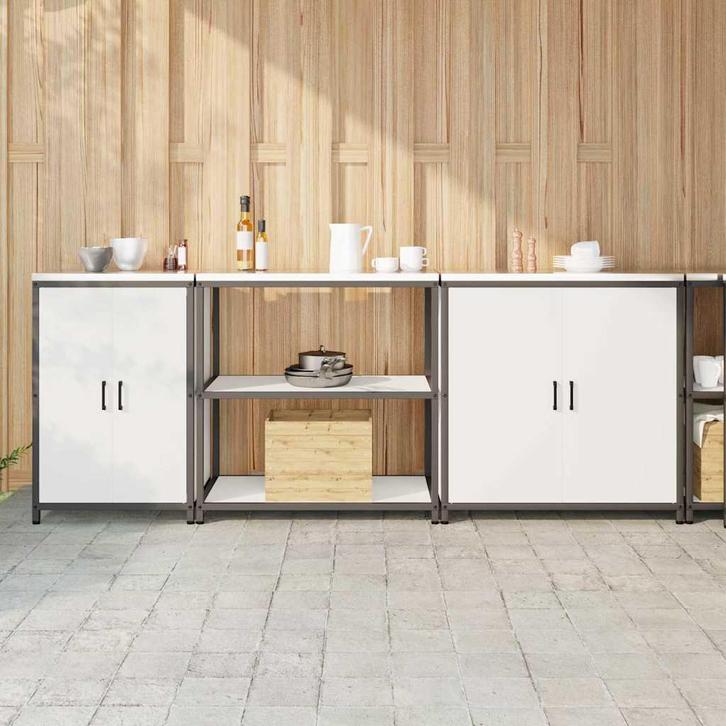 vidaXL Keukenopbergsysteem met plank Anders 3 pcs Wit 240 x, Huis en Inrichting, Kasten | Overige, Nieuw, Verzenden