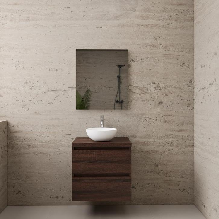 ACTIE BWS Badmeubel | Paris | Sonoma Choco | 60 cm | met, Doe-het-zelf en Bouw, Sanitair, Bad, Nieuw, Ophalen of Verzenden