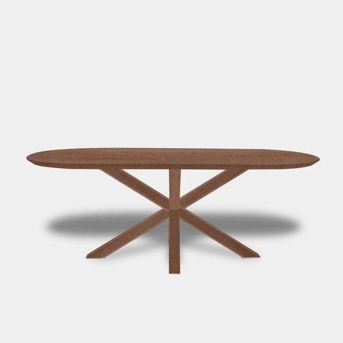 Tafel Plat Ovaal eikenhout  Matrix hout  140x90, Huis en Inrichting, Tafels | Eettafels