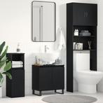 vidaXL Badkamer Wastafel Kast Zwart Eik 58x33x60 cm Gelaagd, Verzenden, Nieuw