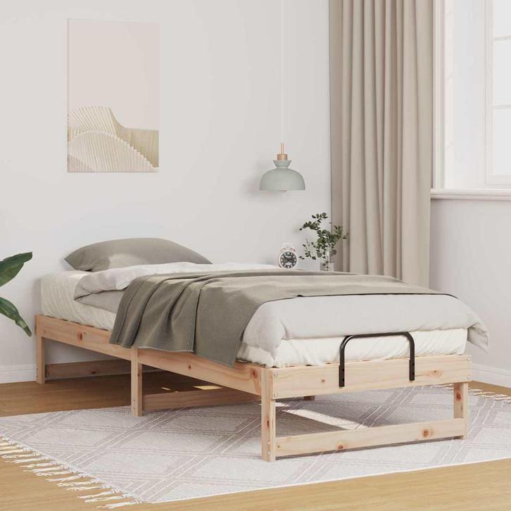 vidaXL Bedframe Bruin 90 x 210 cm Massief grenenhout, Huis en Inrichting, Slaapkamer | Bedden, Nieuw, Verzenden