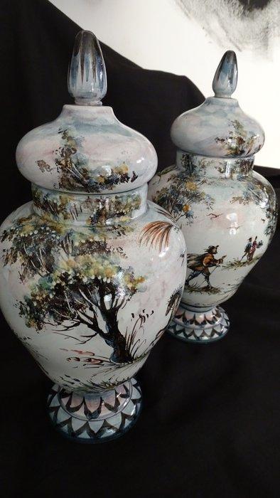 Albisola - Rita Damiano - Vase avec couvercle (2) -, Antiek en Kunst, Antiek | Glaswerk en Kristal
