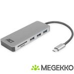 ACT USB-C Hub met USB-A, Kaartlezer, USB-C female met PD, Computers en Software, Verzenden, Nieuw