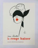 René Gruau - Le Rouge Baiser (linen backed on canvas) -, Antiek en Kunst, Kunst | Tekeningen en Fotografie