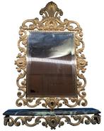 Wandspiegel mit Konsole – reich verziert – Metallguss und