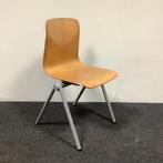 Tweedehands pagholz schoolstoel, stapelstoel, zithoogte 44, Huis en Inrichting, Gebruikt, Hout, Eén