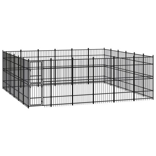 vidaXL Hondenkennel 33,18 m² staal, Dieren en Toebehoren, Hondenbenches, Nieuw, Verzenden
