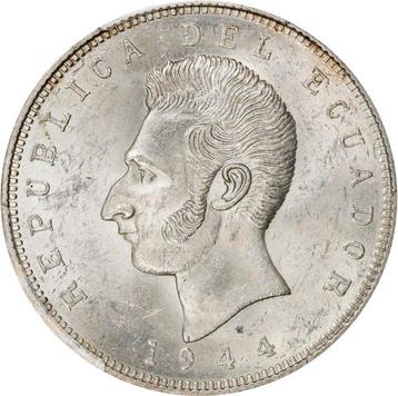 Ecuador. 5 Sucres 1944 - PCGS MS63