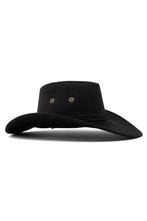 Cowboyhoed Zwart Suede Zwarte Suedelook Cowboy Western Hoed, Ophalen of Verzenden, Nieuw