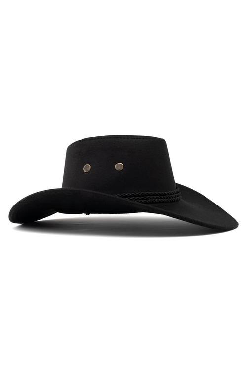 Cowboyhoed Zwart Suede Zwarte Suedelook Cowboy Western Hoed, Kleding | Heren, Carnavalskleding en Feestkleding, Nieuw, Ophalen of Verzenden
