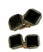 Manchetknopen - 18 karaat Witgoud Onyx - Diamant, Handtassen en Accessoires